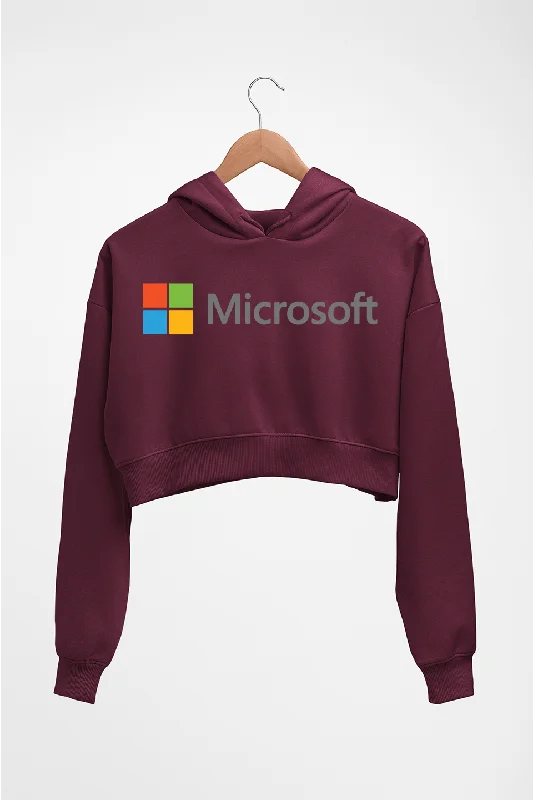 Microsooft Crop HOODIE FOR WOMEN