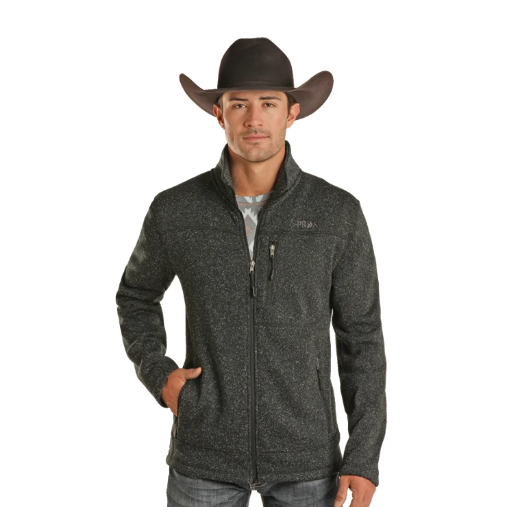 Powder River Outfitters Men's Knit Black Melange Jacket DM92C01485-01