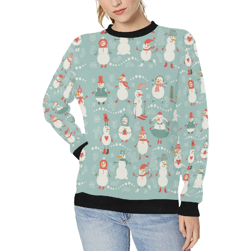 Cute snowman pattern Women's Crew Neck Sweatshirt