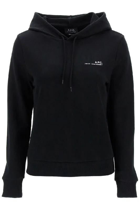 Hoodie With Logo Print  - Black