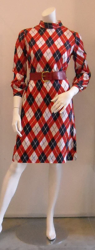 Checkmate! Red/ Blue Vintage Dress