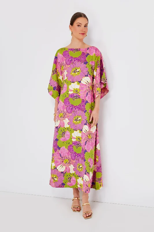 Violet Multi Spinnaker Maxi African Daisy Dress