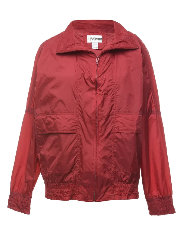 Zip Front Nylon Jacket - L