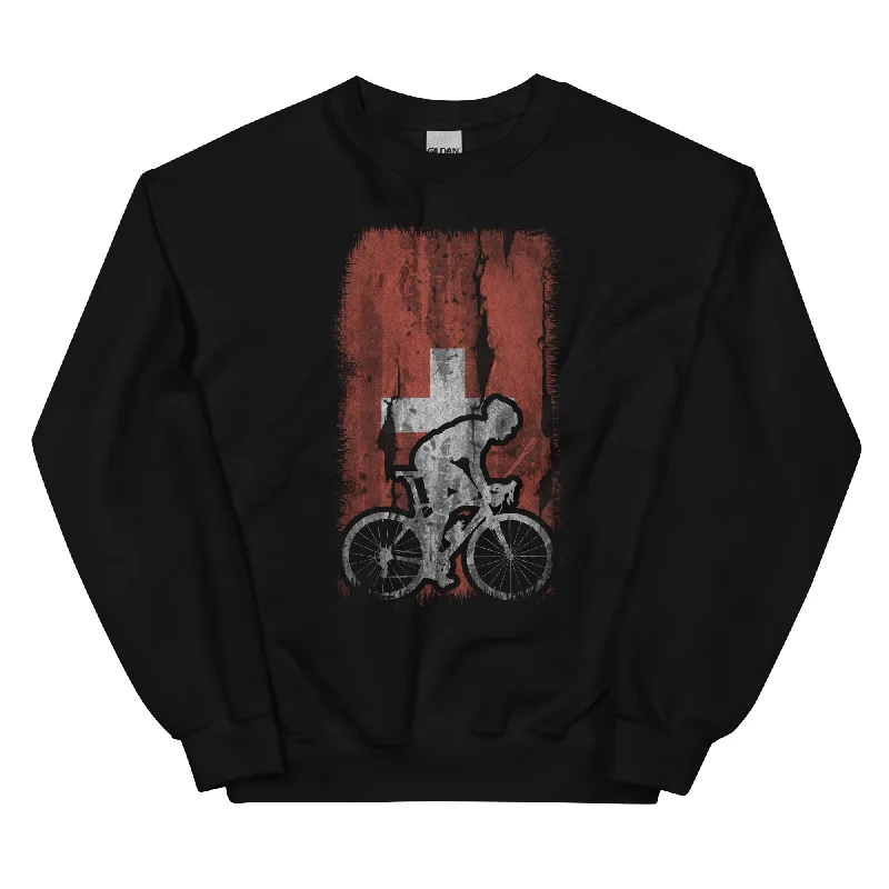 Schweizer Flagge 1 und Radfahren - Sweatshirt (Unisex)