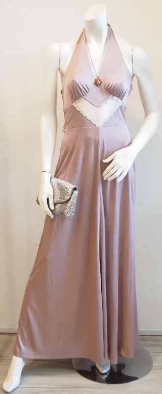 Mauve Marvel Vintage Halter Maxi Dress