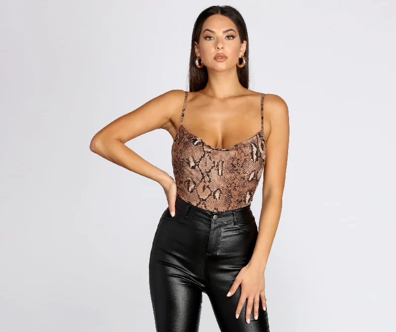 Wild And Free Cowl Neck Bodysuit