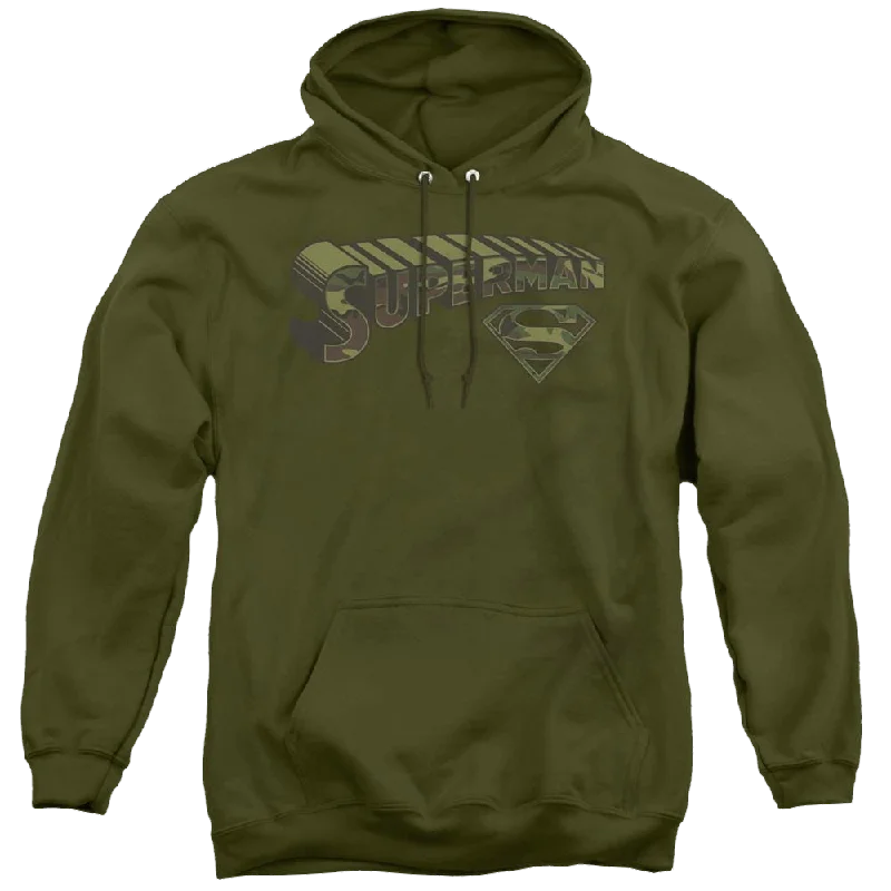 Superman Camo Logo & Shield - Pullover Hoodie