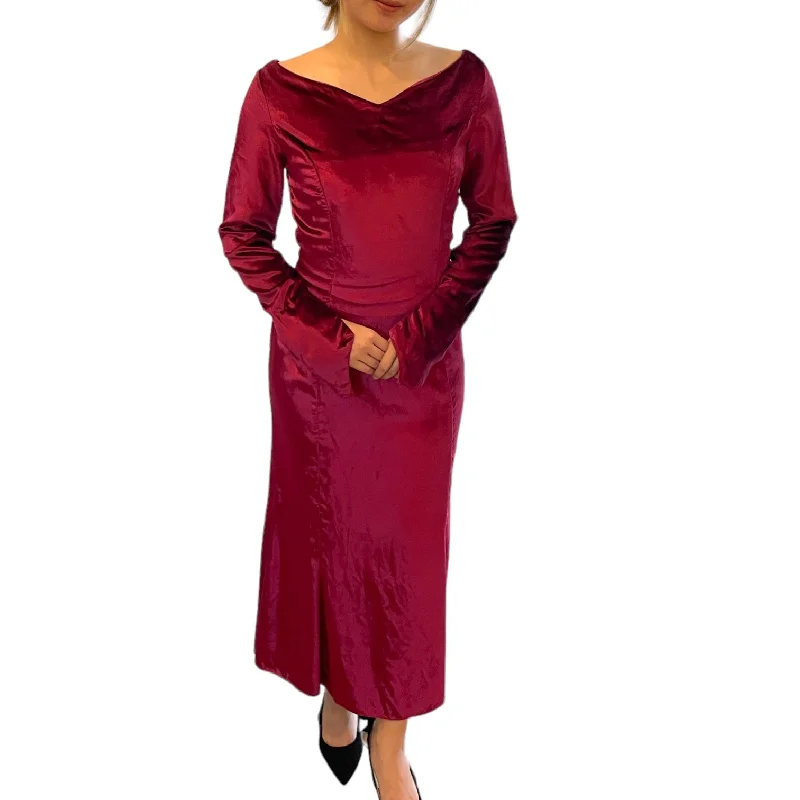 Victorian Vibes Lush Velvet Wine Evening Dress