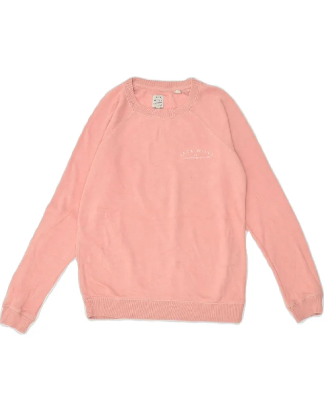 JACK WILLS Womens Sweatshirt Jumper UK 8 Small Pink Cotton