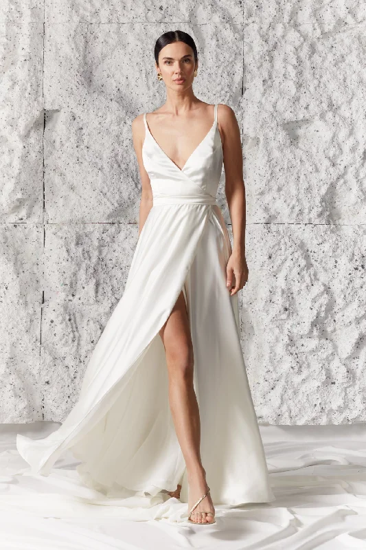 ALODIE white maxi wedding dress