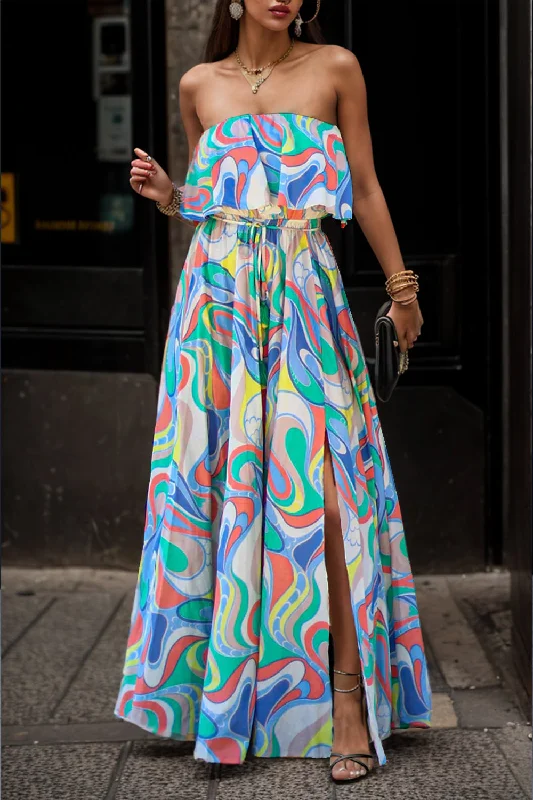 "Fleurty Girl" Tube Maxi Dress