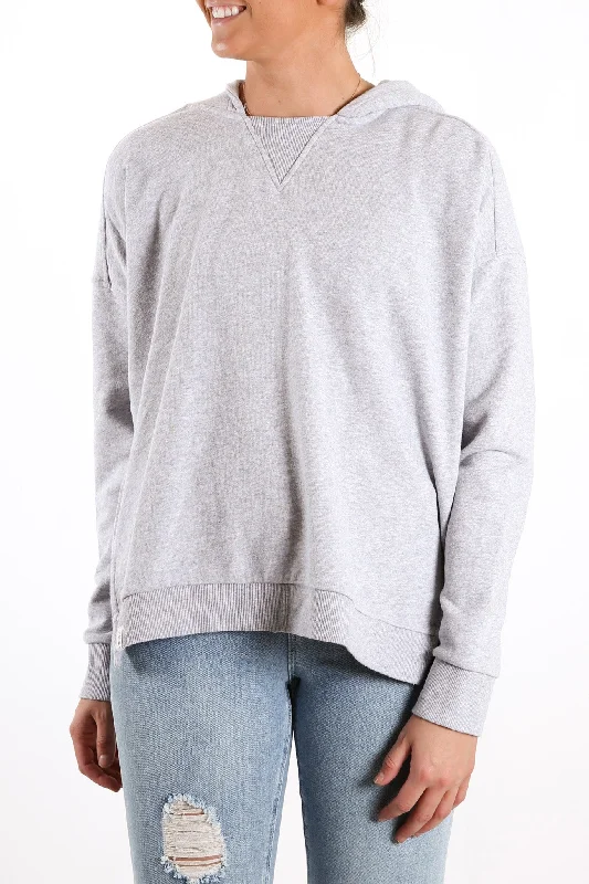 Fundamental Split Hoody Grey Marle