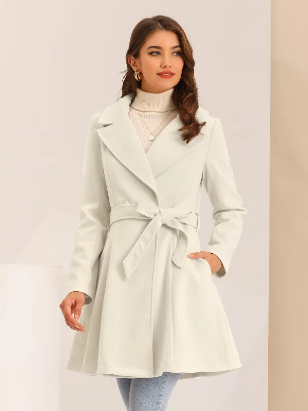 Elegant Overcoat Shawl Collar Single Winter Belted Long Coat