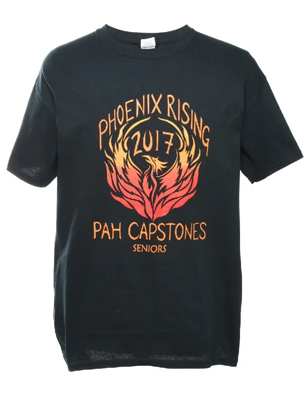 2000s Phoenix Rising Pah capstones Seniors Printed T-shirt - L