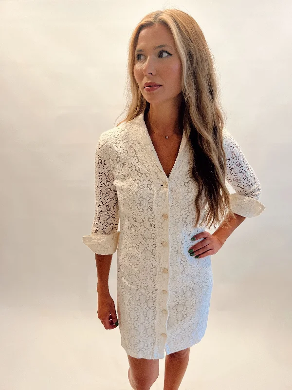 Lacy button front dress