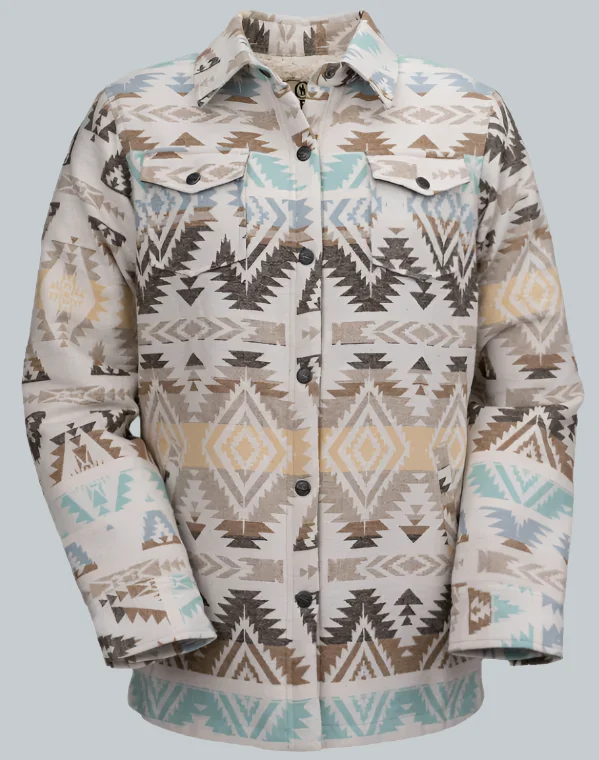 Outback Trading Company Women's C'Anne Creme Aztec Shirt Jacket 29649-CRM