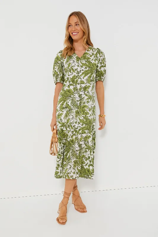 Green Leaf Myers Midi Dress