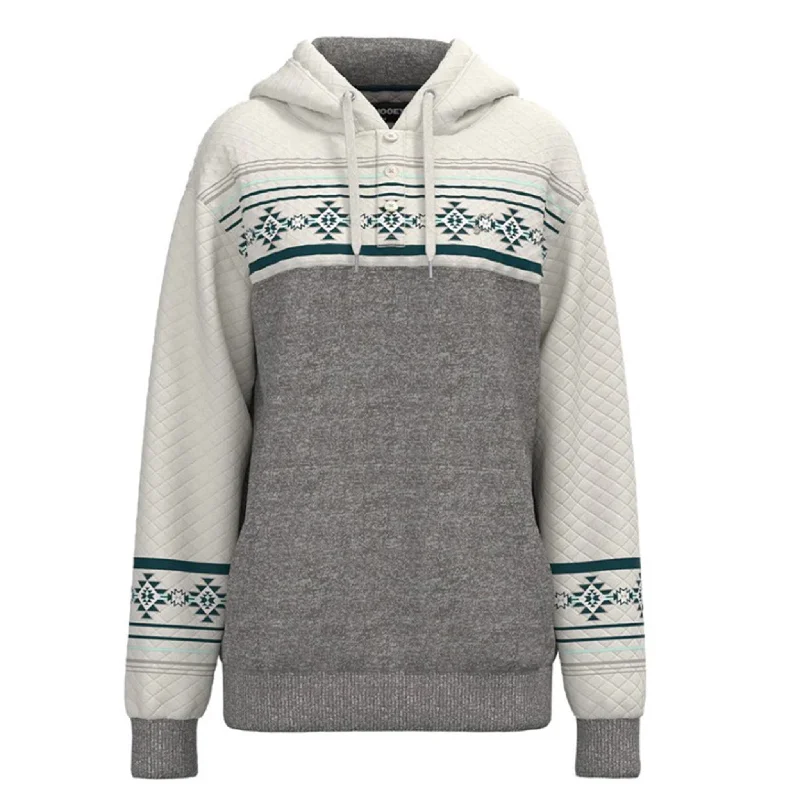 Hooey Women's Jimmy Grey & White Hoodie