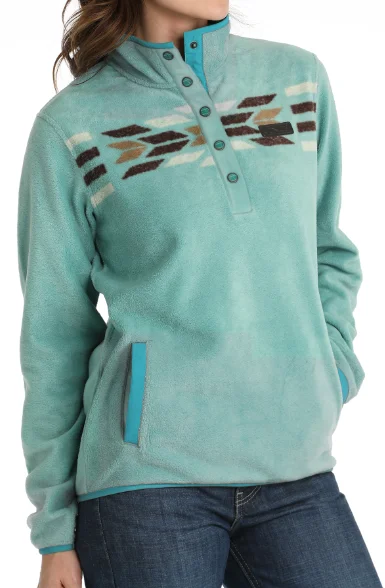 Cinch Women's Turquoise Aztec Fleece Pullover MAK9909002