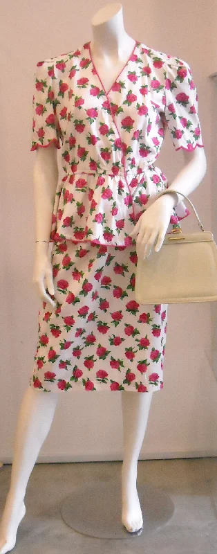 Olde English Roses Peplum Vintage Dress