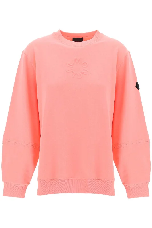 Crewneck Sweatshirt With Emb  - Pink