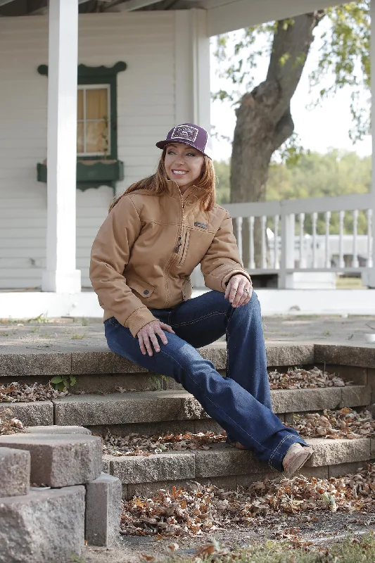 Cinch Women's Brown Canvas Bomber Jacket