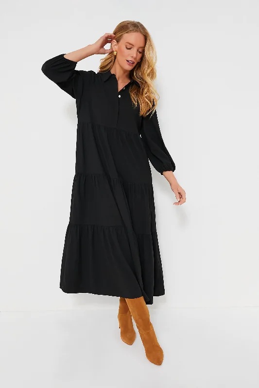 Black Crepe Mabel Maxi Dress