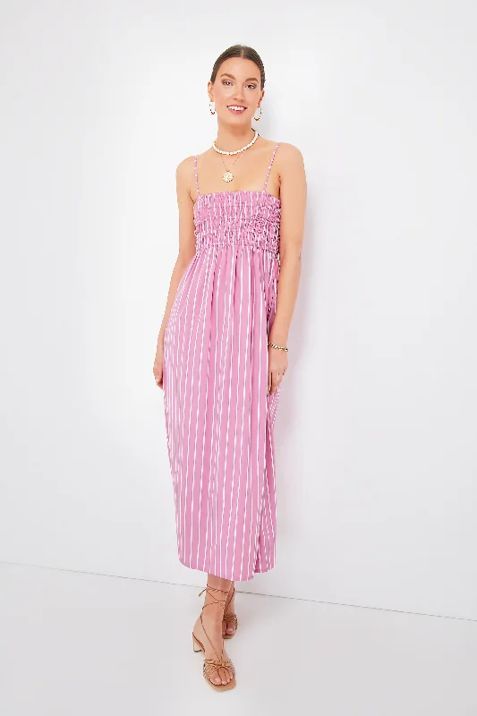 Lilac Aida Stripe Marieka Midi Dress