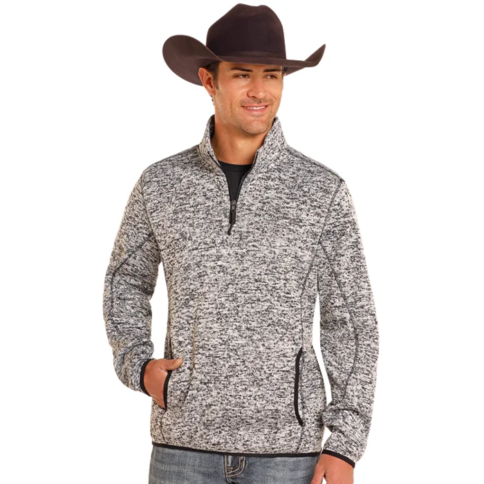 Powder River Outfitters Men's Knit Melange Black Pullover DM91C04101-01