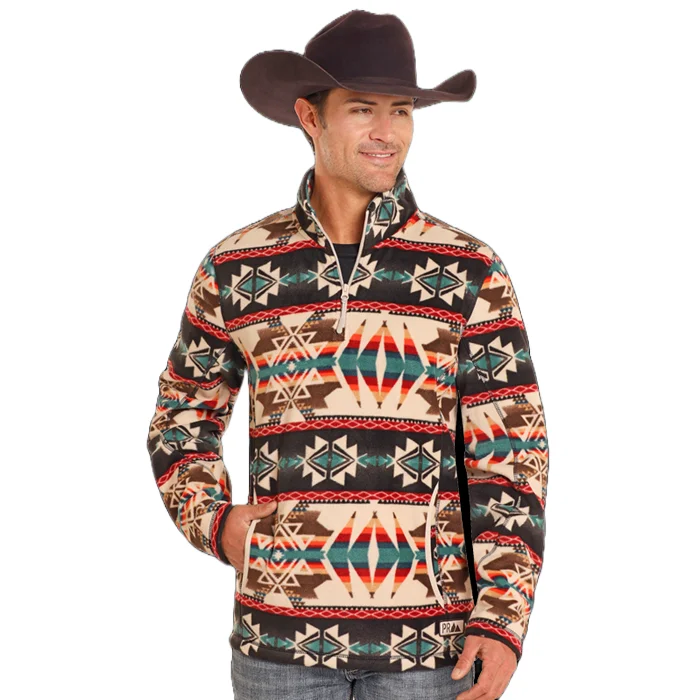 Powder River Outfitters Men's Aztec Natural Fleece Pullover DM91C04078