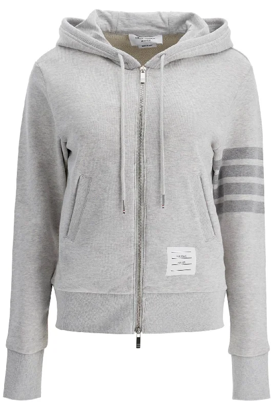 4-bar Hoodie With Zipper And  - Grey