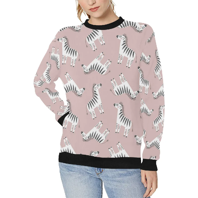 Cute zebra pattern Women's Crew Neck Sweatshirt