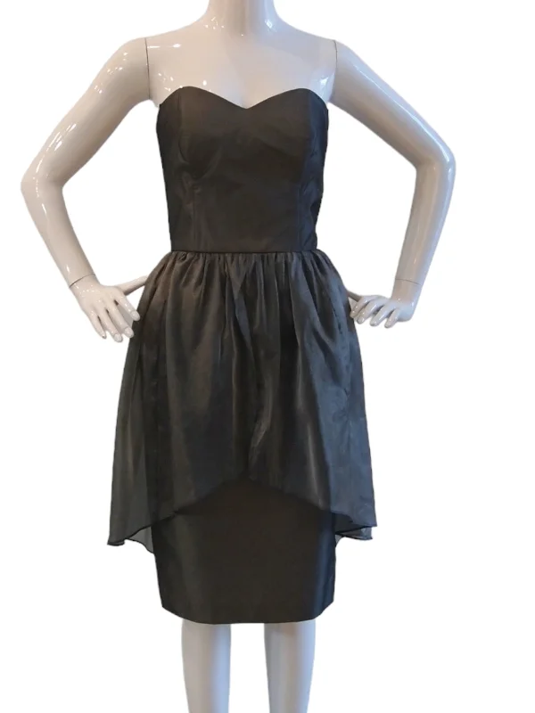 Gunmetal Chic Bustier Cocktail Dress