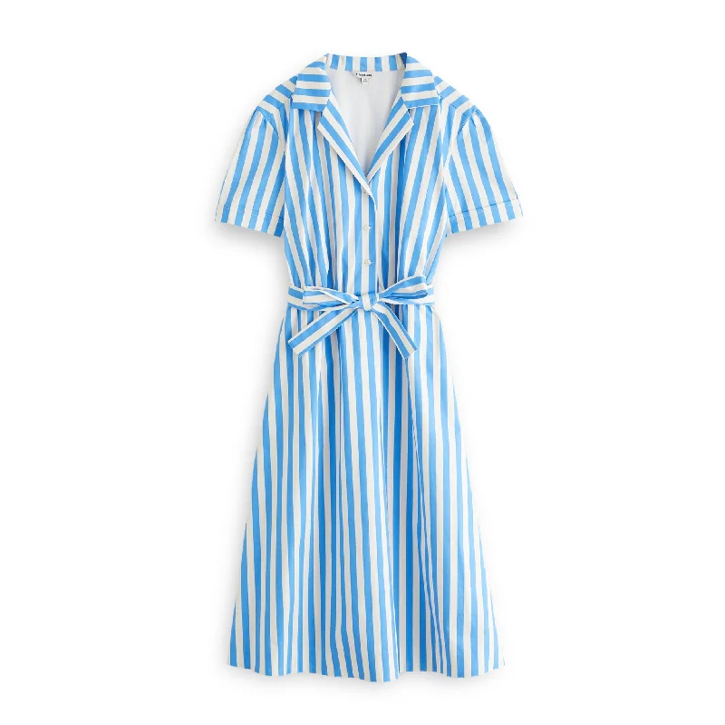 J. Peterman Women's Collared Button-Front Striped Day Dress