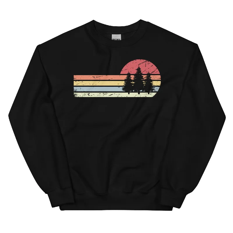 Sonne und Retro Linies - Bäume - Sweatshirt (Unisex)