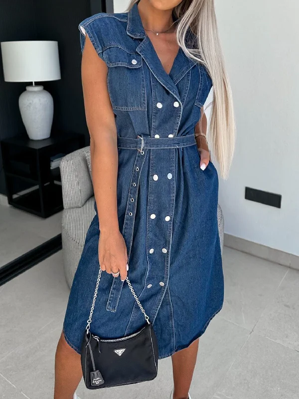 "Flossy" Sleeve Denim Dress