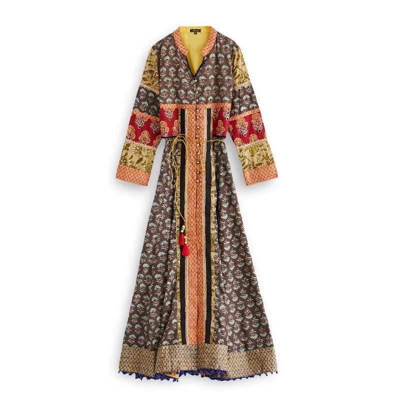 J. Peterman Women's New Jaisalmer Patchwork Dress in Multicolor