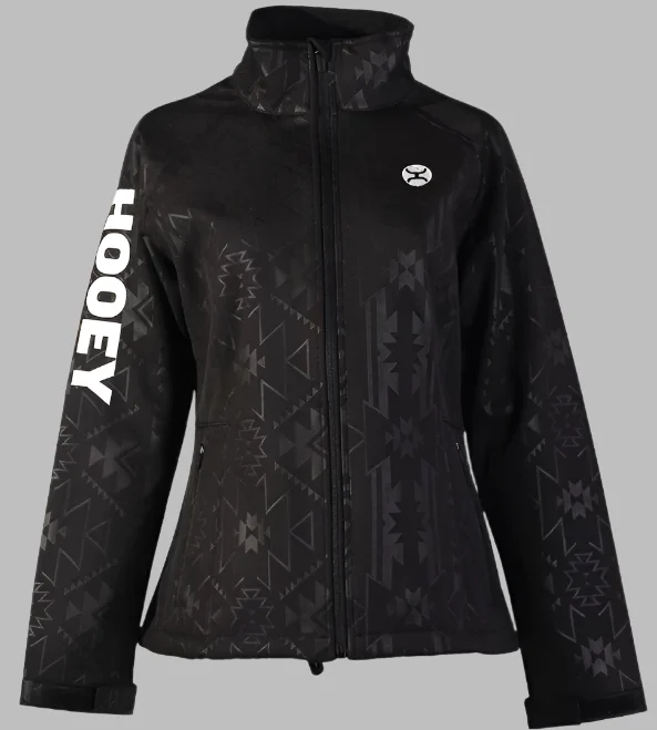 Hooey Women's Black Aztec Print Softshell Jacket HJ111BKAZ