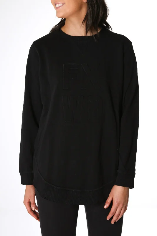 Ari Scoop Hem Crew Black