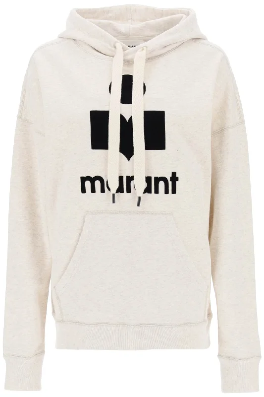 Mansel Hoodie With Flocked Logo  - Grey