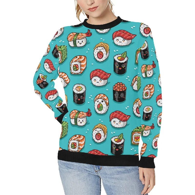 Cute sushi pattern Women's Crew Neck Sweatshirt