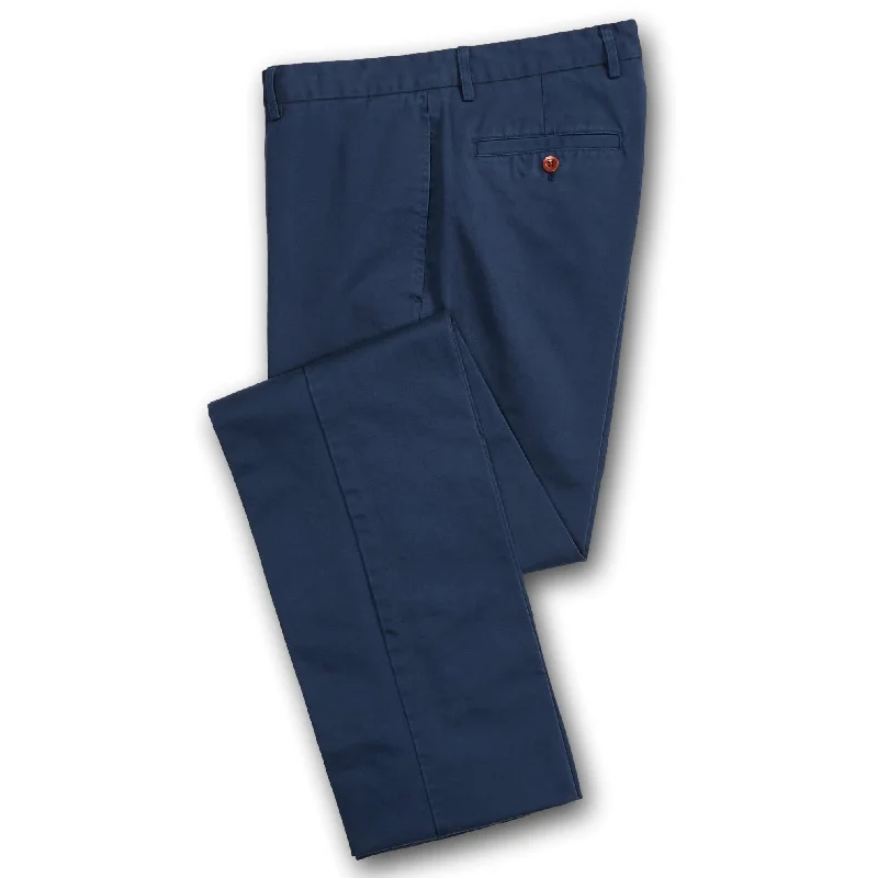 J. Peterman Men's Classic Fit Easy Khaki Pants - Pigment-Dyed Dress Pants - Navy