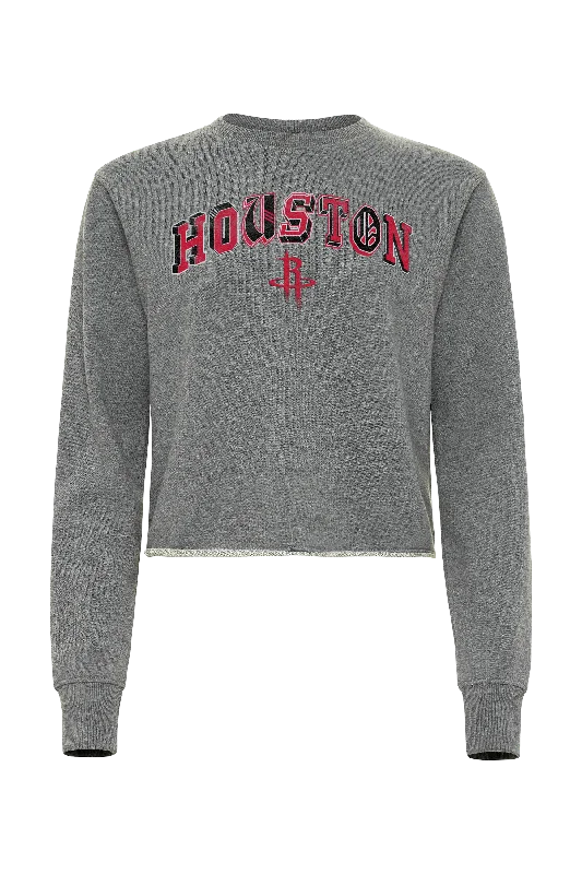 Women's Houston Rockets Sportiqe Crewneck Crop Sweatshirt