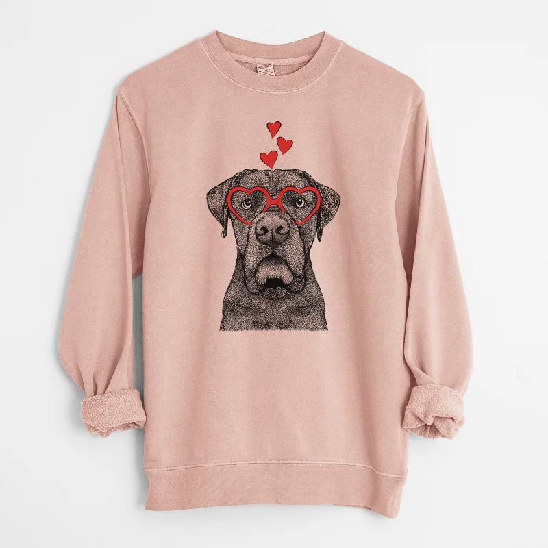 Valentine Rocco the Cane Corso - Unisex Pigment Dyed Crew Sweatshirt