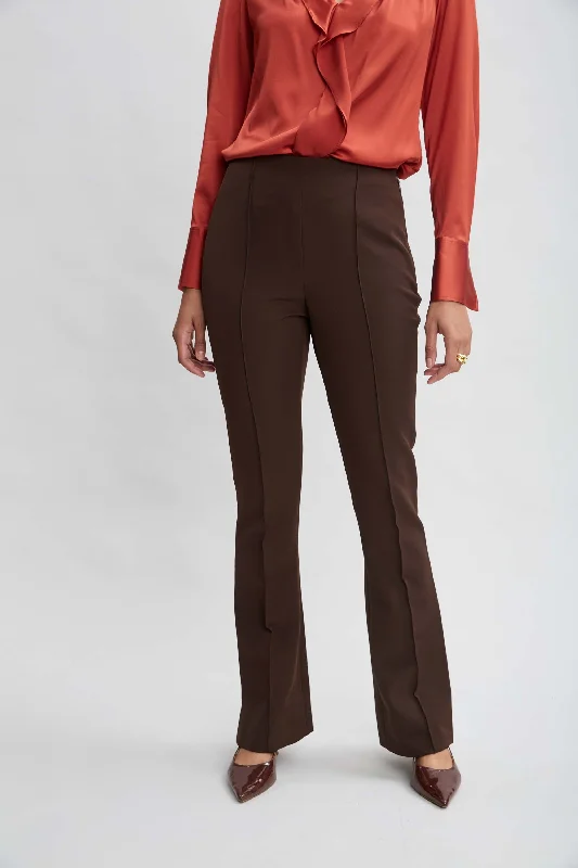 Crepe Seam Slit Flare Pant