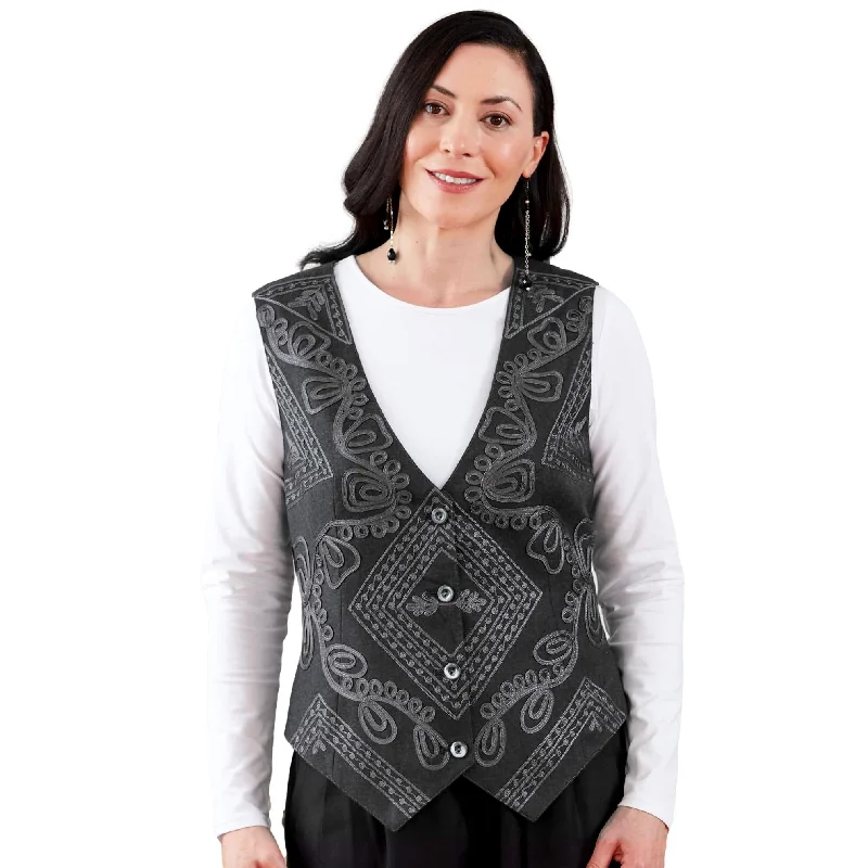 J. Peterman Women's Classic Fit Soutache Vest